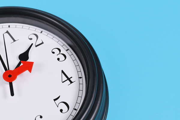 Time Change for Summer Daylight Saving in Europe Concept. Red Ar
